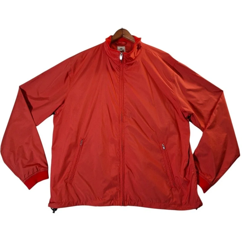 Peter Millar Hyperlight Gust Windbreaker Men's XL Orange Jacket Vented Golf